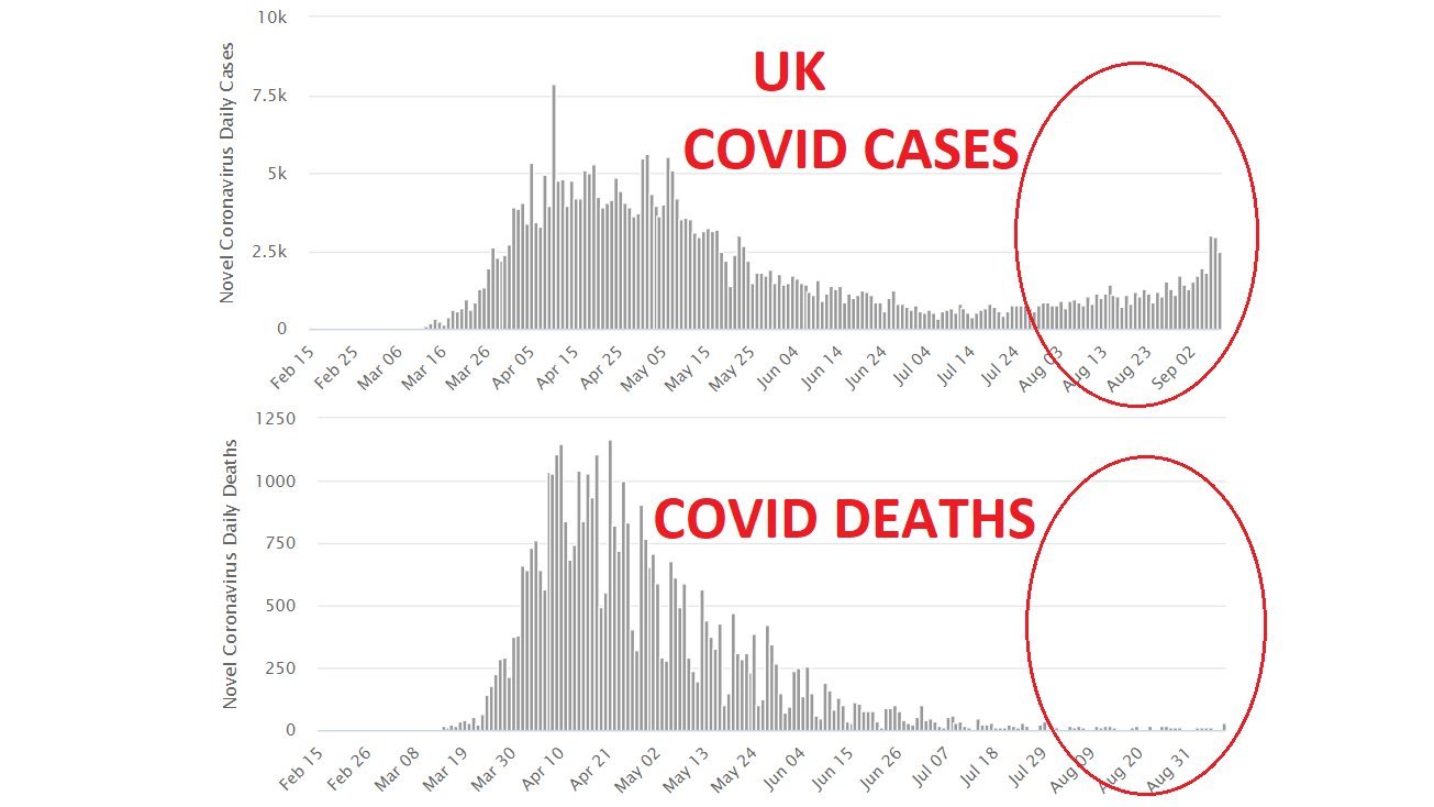 United Kingdom Covid Cases Versus Deaths Casedemic